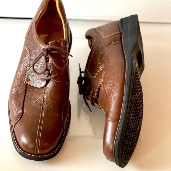 Johnston & Murphy Men\'s Brown Leather Oxfords Sheepskin Lace Up Shoes, Sz 11.5W main image 8